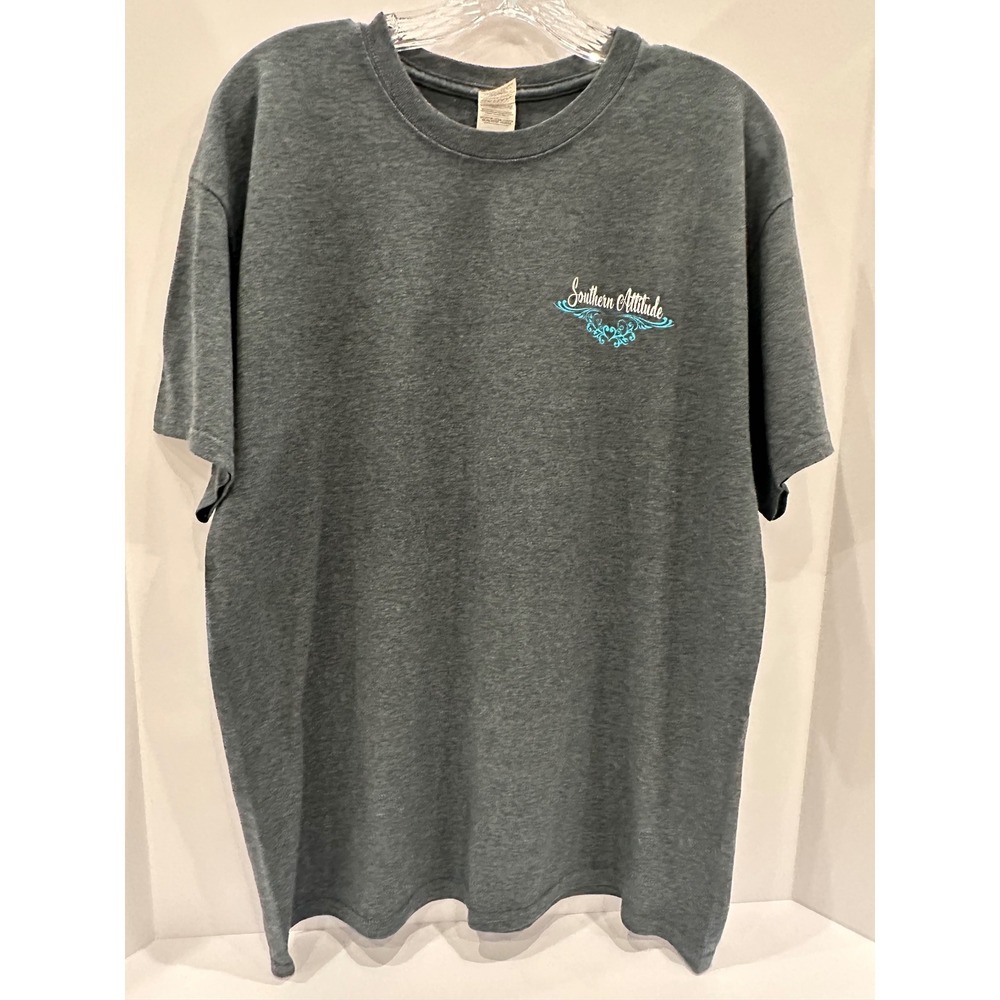 Southern Attitude Good Heart Bless This Mouth T-Shirt Gray Large Graphic Tee